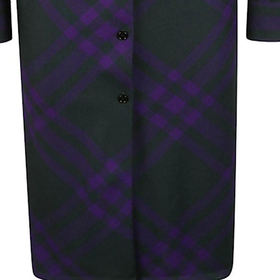 (W) Burberry FW23 紫色格紋長袖扣式襯衫連身長裙 80767431 Sizing (W) Burberry FW23 紫色格紋長袖扣式襯衫連身長裙 80767431