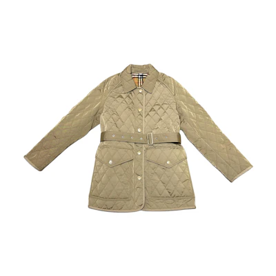 (Women) Burberry FW23 Quilted Cotton Jacket Long Sleeve Khaki. 80734171