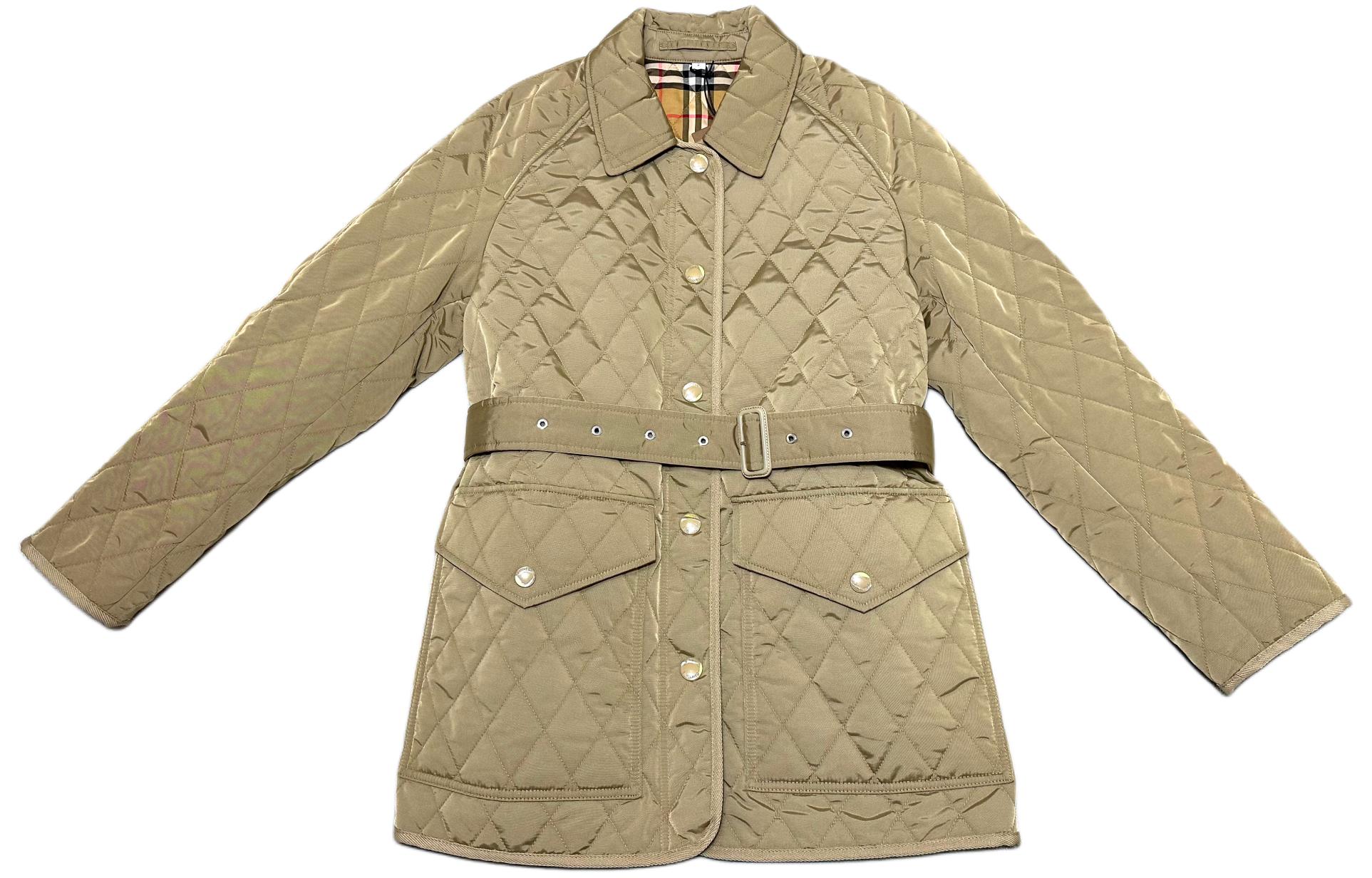 Order (W) Burberry 2023秋冬菱格紋棉質長袖夾克卡其色外套 80734171