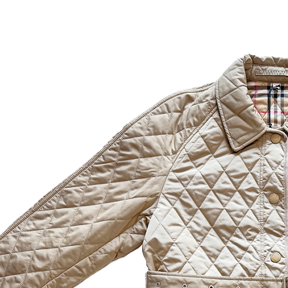 Purchase (W) Burberry 2023秋冬菱格紋棉質長袖夾克卡其色外套 80734171