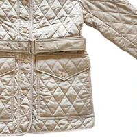 Sizing (W) Burberry 2023秋冬菱格紋棉質長袖夾克卡其色外套 80734171
