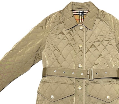 (Women) Burberry FW23 Quilted Cotton Jacket Long Sleeve Khaki. 80734171 1