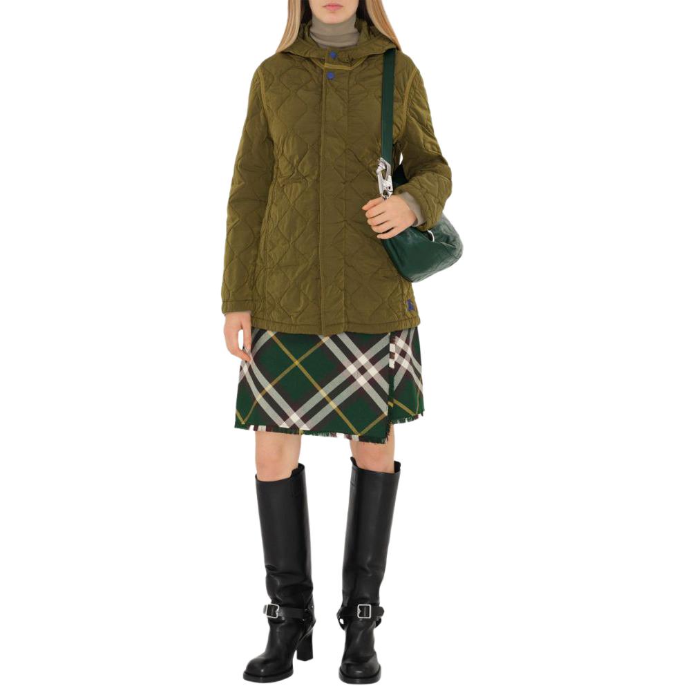 Shop (W) Burberry FW23 綠色連帽菱格紋外套 80838061