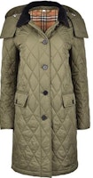 (Women) Burberry FW23 Quilted Single-Breasted Coat Military Green. 80712351 (Women) Burberry FW23 Quilted Single-Breasted Coat Military Green. 80712351