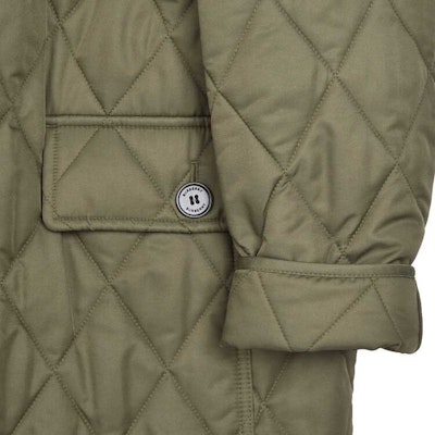 (W) Burberry FW23 Coat Quilted Single-Breasted Hijau Militer. 80712351 Shop (W) Burberry FW23 Coat Quilted Single-Breasted Hijau Militer. 80712351
