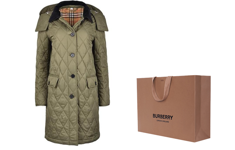 Cheap (W) Burberry FW23 Coat Quilted Single-Breasted Hijau Militer. 80712351