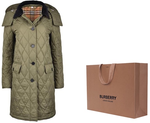 (W) Burberry FW23 Coat Quilted Single-Breasted Hijau Militer. 80712351 Cheap (W) Burberry FW23 Coat Quilted Single-Breasted Hijau Militer. 80712351
