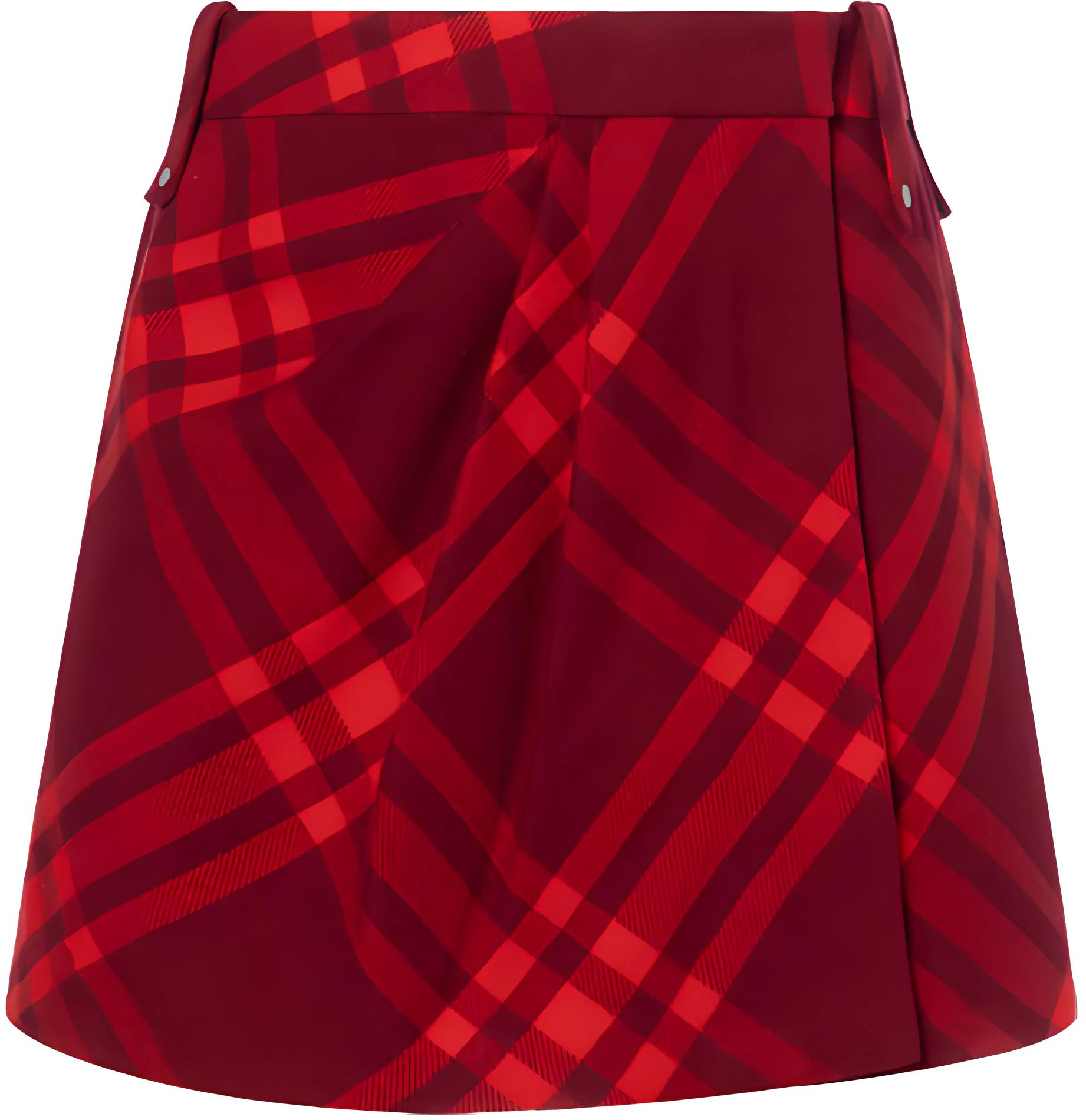 women-burberry-fw-23-raspberry-red-check-pleated-casual-skirt-80778141