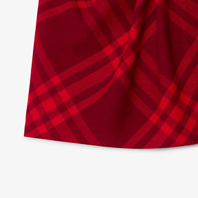 (Women) Burberry FW23  Raspberry Red Check Pleated Casual Skirt. 80778141 圖 6