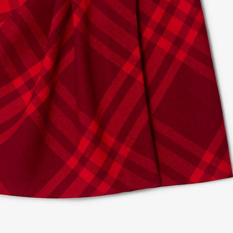 (Women) Burberry FW23  Raspberry Red Check Pleated Casual Skirt. 80778141 圖 7