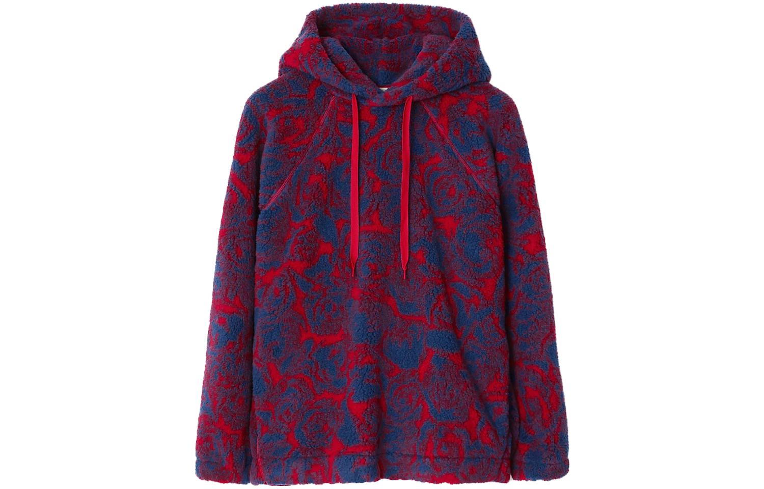 Order (W) 博柏利 FW23 玫瑰印花抓绒连帽衫 - 柱状红色 80796291