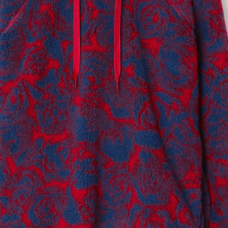 Purchase (W) 博柏利 FW23 玫瑰印花抓绒连帽衫 - 柱状红色 80796291