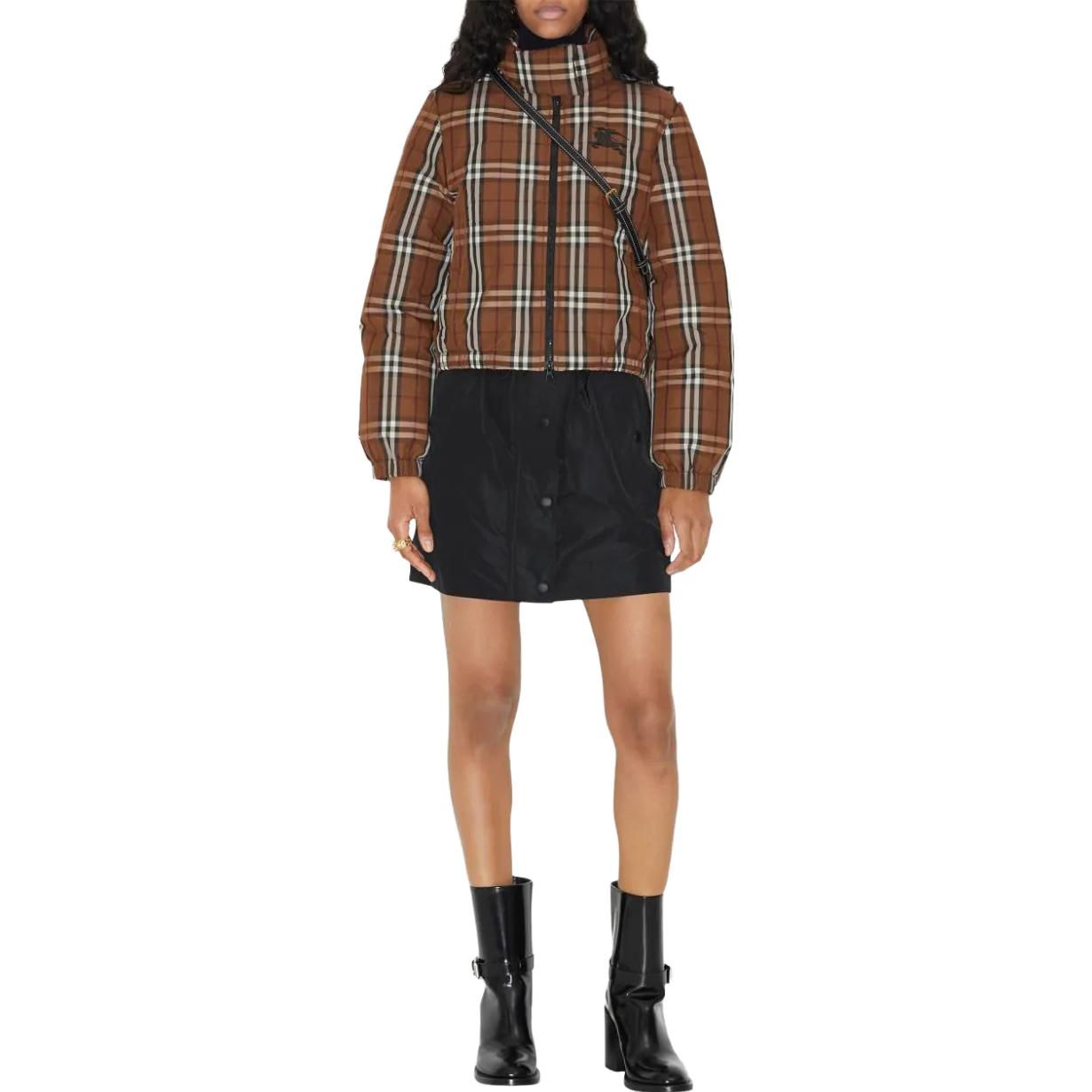 Lookbook (W) Burberry FW23 棕色格紋短版羽絨外套 80740341