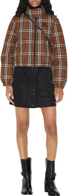 (Women) Burberry FW23 Short Puffer Jacket with Check Pattern in Brown. 80740341 Lookbook (Women) Burberry FW23 Short Puffer Jacket with Check Pattern in Brown. 80740341