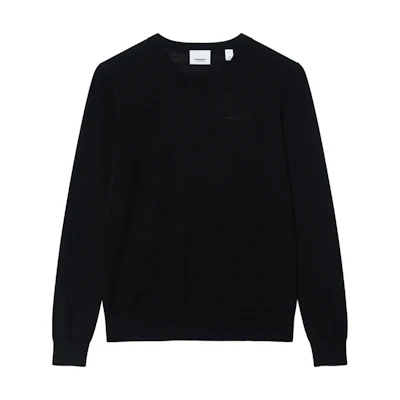 (Women) Burberry FW23 Solid Color Crewneck Knit Sweater - Black. 80750081