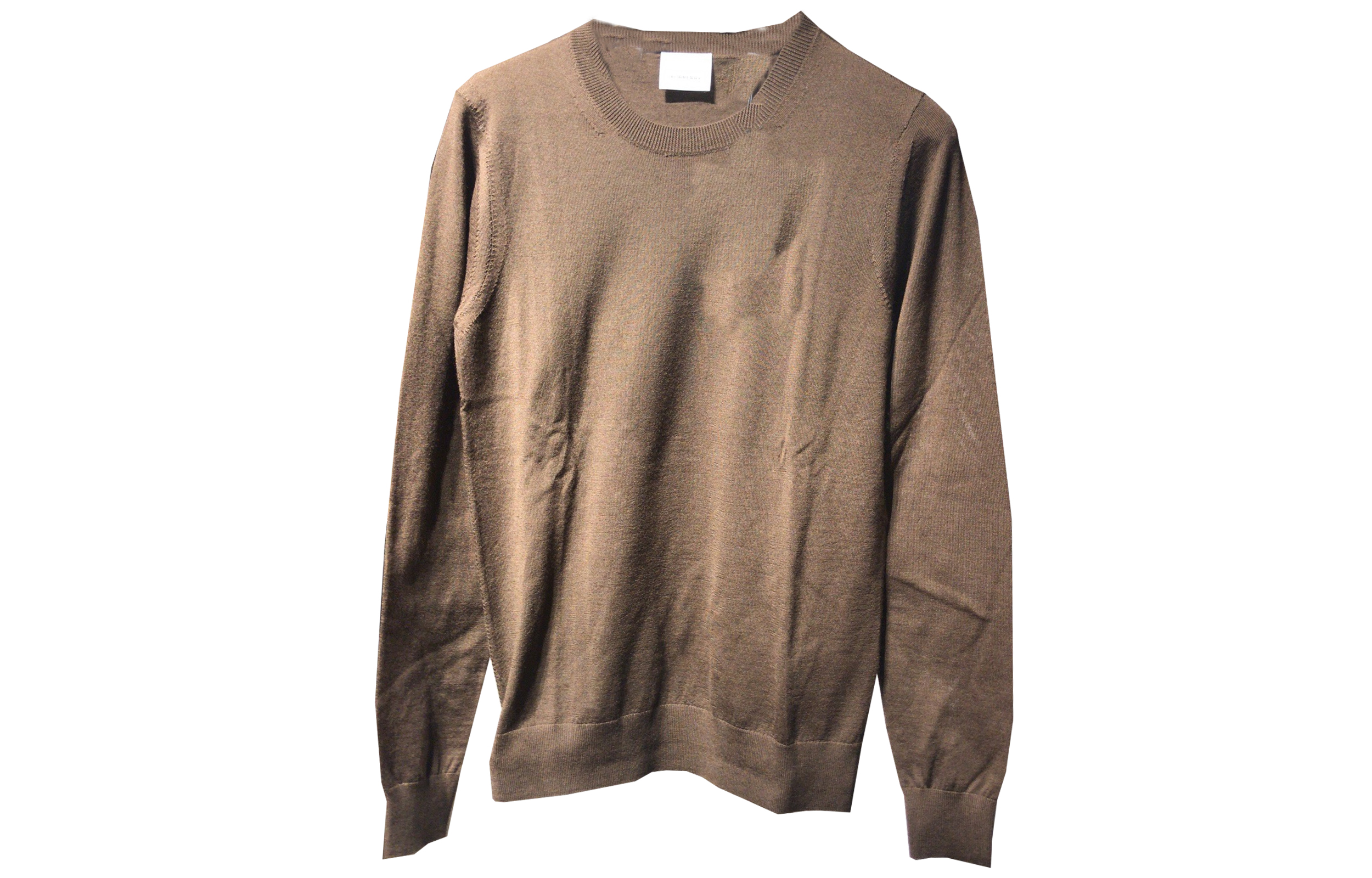 (Women) Burberry FW23  Solid Color Crewneck Knit Sweater Brown 80750161