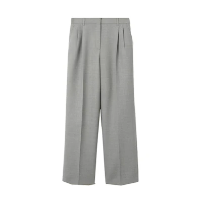 (Women) Burberry FW23 Solid Color Wide-Leg Casual Trousers. 80725361