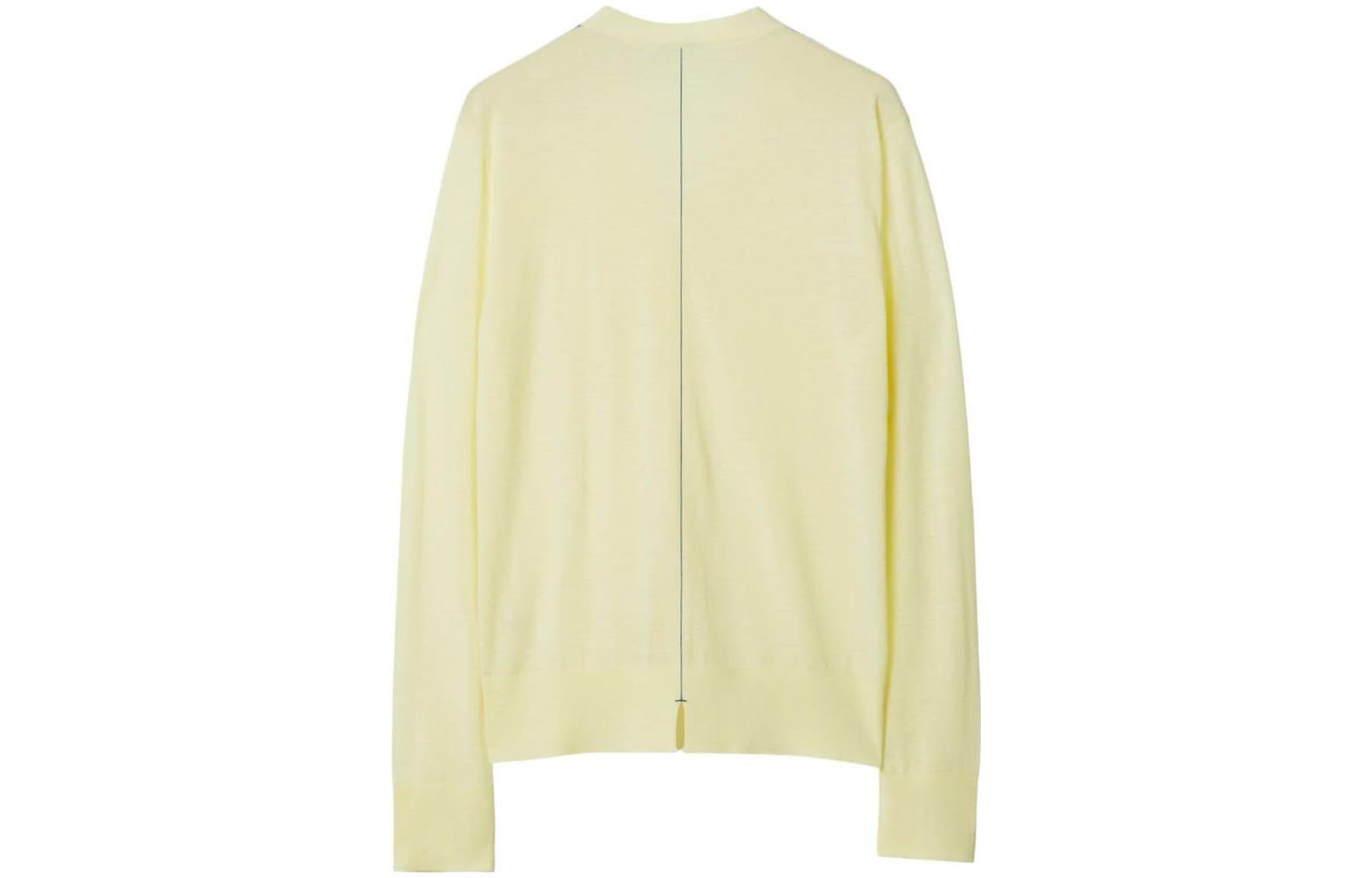 Lookbook (W) Burberry FW23 Baju Sejuk Rajut Lengan Panjang Kuning Leher V. 80836361