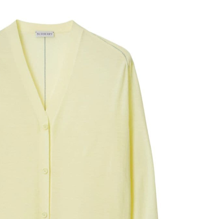 Details for (W) Burberry FW23 Baju Sejuk Rajut Lengan Panjang Kuning Leher V. 80836361