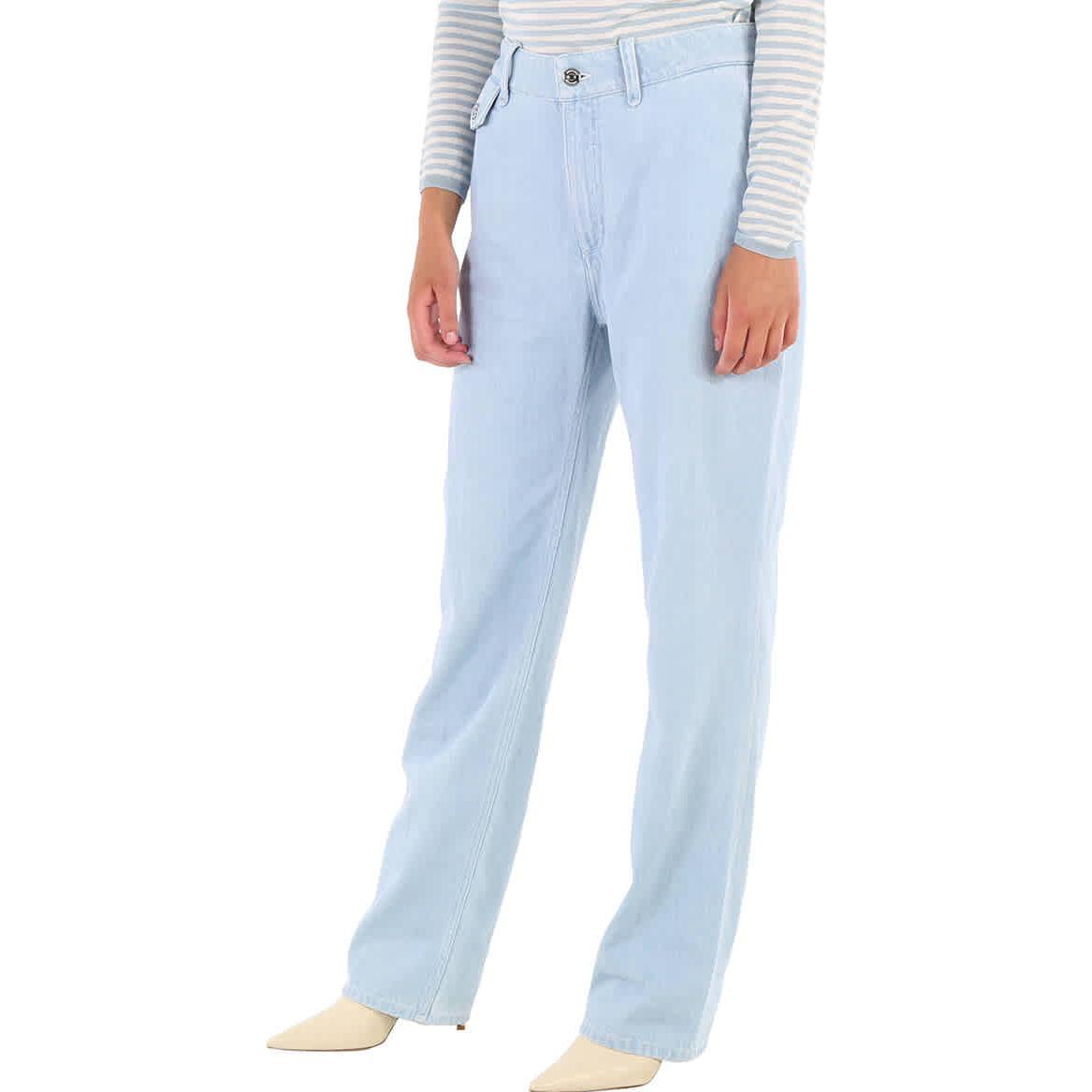 Details for (Women) Burberry FW23  Straight-Leg Denim Jeans Light Indigo Blue. 80450371