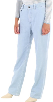 (Women) Burberry FW23 Straight-Leg Denim Jeans Light Indigo Blue. 80450371 Details for (Women) Burberry FW23 Straight-Leg Denim Jeans Light Indigo Blue. 80450371