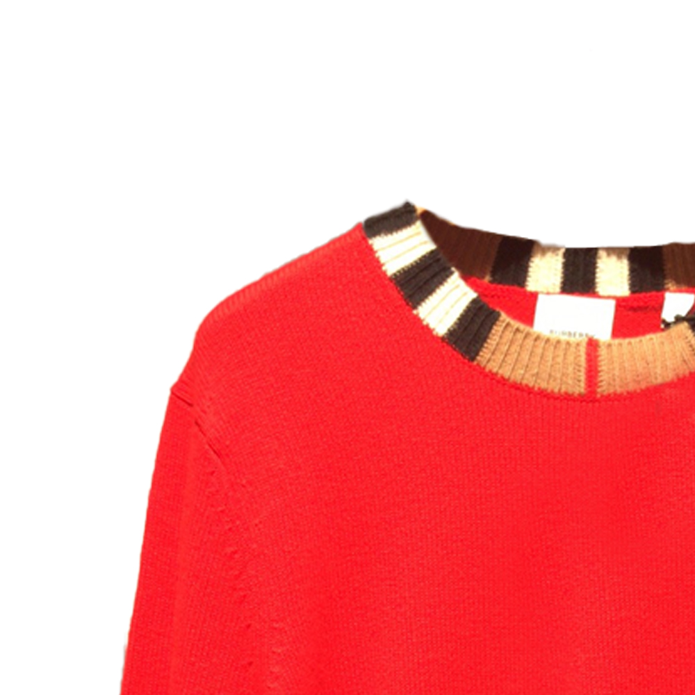 Shop (Women) Burberry FW23  Striped Red Crewneck Pullover Sweater. 80732101