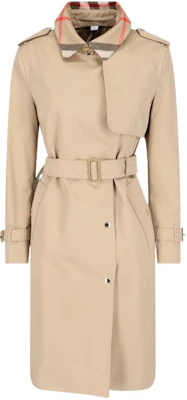 (W) Burberry FW23 卡其色腰帶格紋細節風衣外套。 80763631 Order (W) Burberry FW23 卡其色腰帶格紋細節風衣外套。 80763631