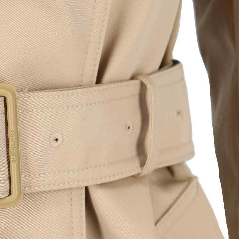 (Women) Burberry FW23  Trench Coat with Belt and Check Details in Khaki. 80763631 圖 5