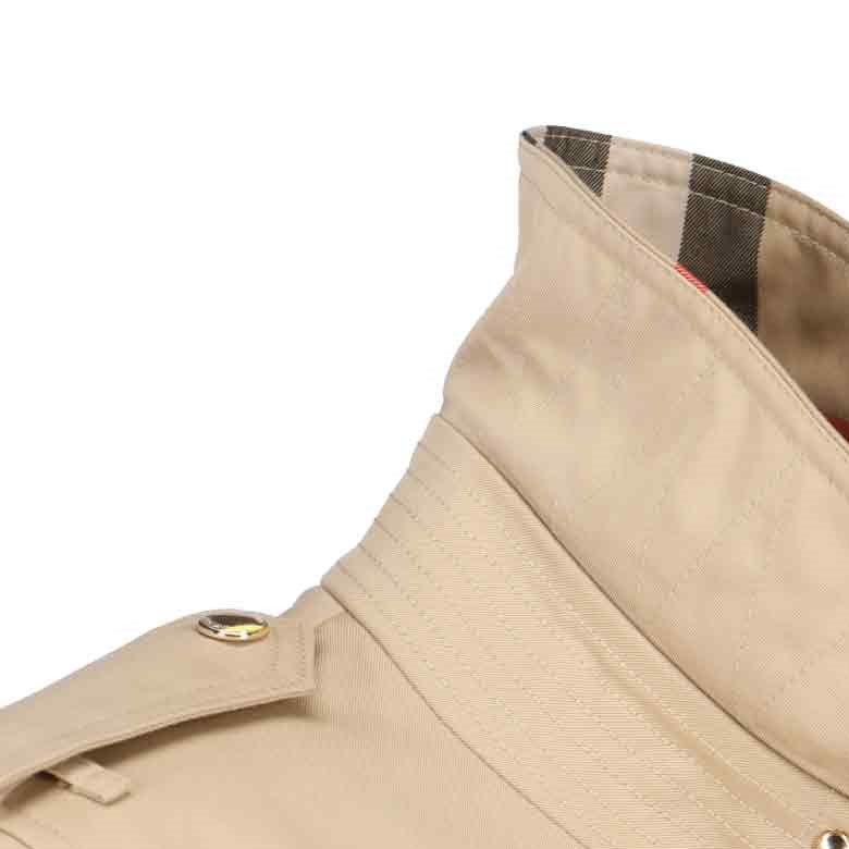 (Women) Burberry FW23  Trench Coat with Belt and Check Details in Khaki. 80763631 圖 6