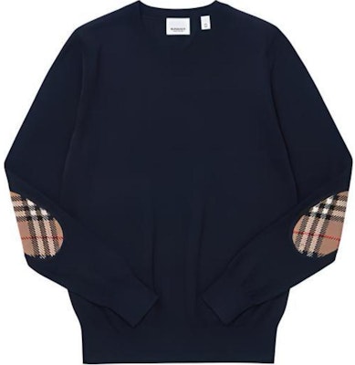 (W) Burberry FW23 Sweater Biru Navy Corak Dua Tona Leher Bulat Knit 80750121 Buy (W) Burberry FW23 Sweater Biru Navy Corak Dua Tona Leher Bulat Knit 80750121