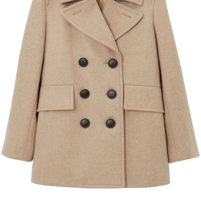 (Women) Burberry FW23  Wool Double-Breasted Trench Coat Almond Beige 80731071 圖 7