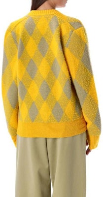 (W) 버버리 FW23 아가일 브이넥 버튼업 루즈핏 니트 스웨터 여성 미모사 옐로우. 80776841 Shop (W) 버버리 FW23 아가일 브이넥 버튼업 루즈핏 니트 스웨터 여성 미모사 옐로우. 80776841