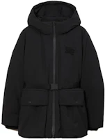 (Women) Burberry FW23 Black Down Hooded Zip-Up Jacket 80726641 (Women) Burberry FW23 Black Down Hooded Zip-Up Jacket 80726641
