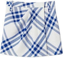 (Women) Burberry FW23 Colorblock Plaid Pleated Mini Skirt Women’s Blue 80774611 (Women) Burberry FW23 Colorblock Plaid Pleated Mini Skirt Women’s Blue 80774611