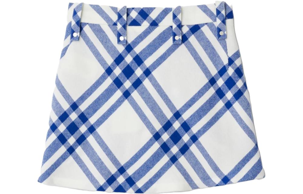 Lookbook (Women) Burberry FW23 Colorblock Plaid Pleated Mini Skirt Women’s Blue 80774611