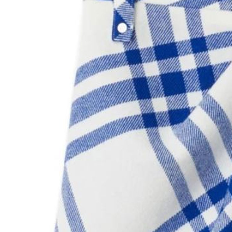 Details for (Women) Burberry FW23 Colorblock Plaid Pleated Mini Skirt Women’s Blue 80774611