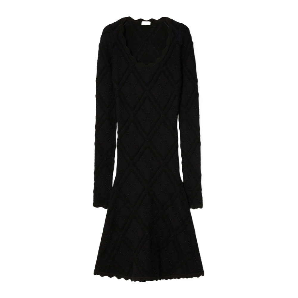 (Women) Burberry FW23 Solid Color Knit Long Sleeve Dress Women’s Black 80847111