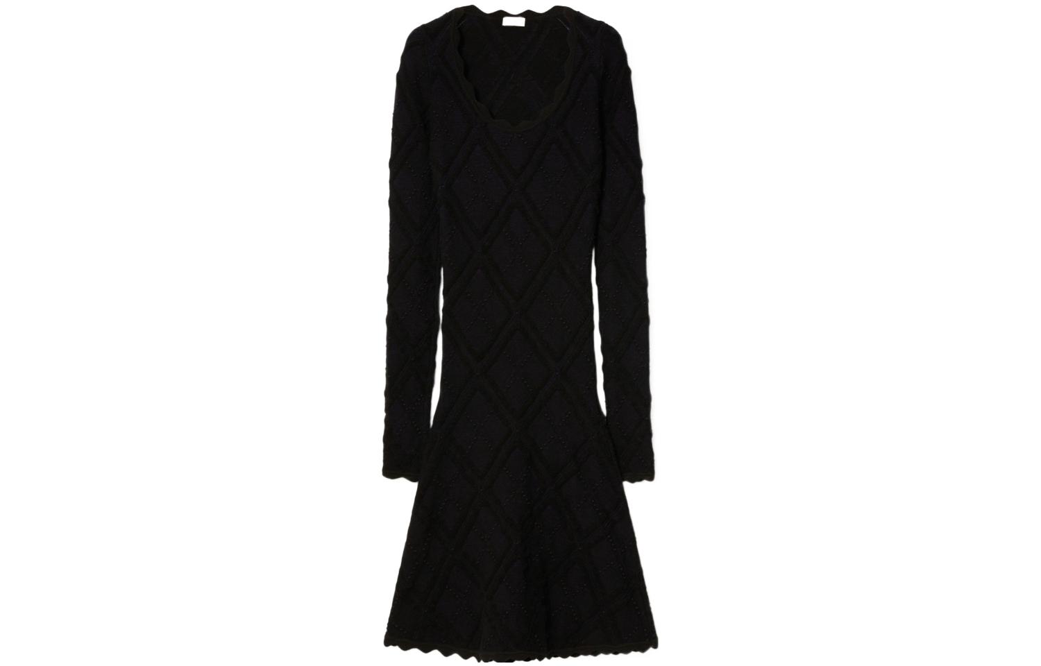 (Women) Burberry FW23 Solid Color Knit Long Sleeve Dress Women’s Black 80847111 圖 2