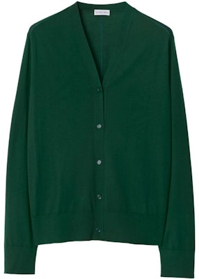 (W) バーバリー FW23 ソリッド Vネック シングルブレスト カーディガン レディース グリーン セーター 80835881 Order (W) バーバリー FW23 ソリッド Vネック シングルブレスト カーディガン レディース グリーン セーター 80835881