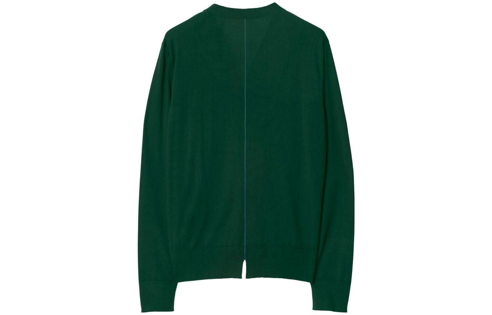 Lookbook (W) Burberry 2023秋冬女款绿色V领单排扣针织开衫 80835881