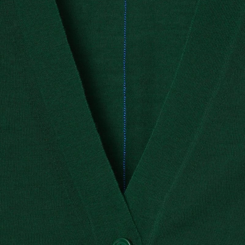 Shop (W) Burberry 2023秋冬女款绿色V领单排扣针织开衫 80835881