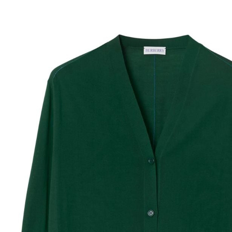 Purchase (W) Burberry 2023秋冬女款绿色V领单排扣针织开衫 80835881