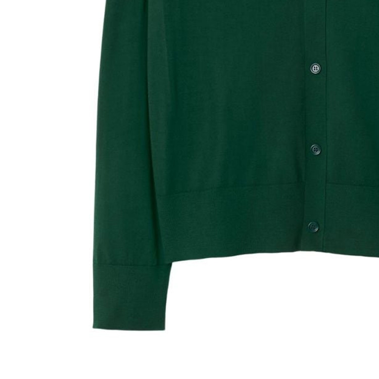 Sizing (W) Burberry 2023秋冬女款绿色V领单排扣针织开衫 80835881