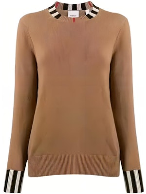 (Women) Burberry FW23 Striped Crewneck Knit Pullover Sweater Women’s Brown 80732091 Order (Women) Burberry FW23 Striped Crewneck Knit Pullover Sweater Women’s Brown 80732091