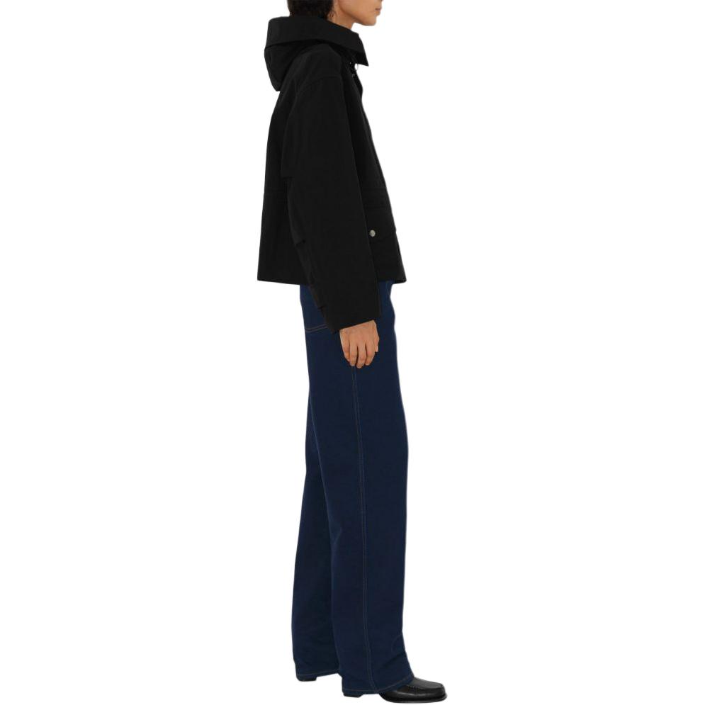 (Women) Burberry FW24  Black Solid Hooded Studded Zip Long Sleeve Parka. 80954931 圖 3