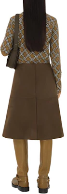 (W) バーバリー FW24 チェック シングルブレスト 長袖シャツ カーキ 80982511 Shop (W) バーバリー FW24 チェック シングルブレスト 長袖シャツ カーキ 80982511