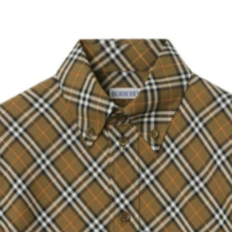 (Women) Burberry FW24  Check Single-Breasted Long Sleeve Shirt Khaki. 80982511 圖 8