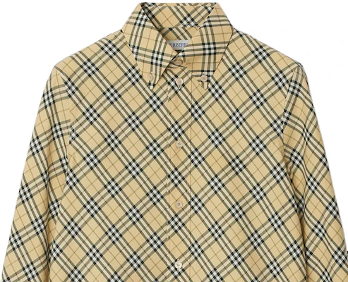 (W) Burberry FW24 格紋印花長袖米色襯衫 80982551 Purchase (W) Burberry FW24 格紋印花長袖米色襯衫 80982551