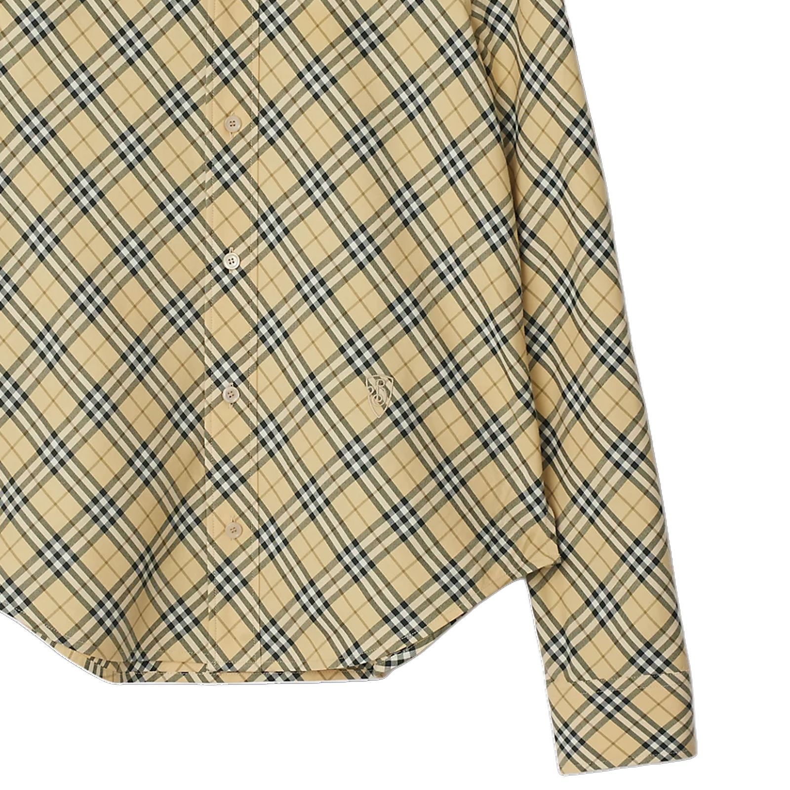 (Women) Burberry FW24  Checkered Print Long Sleeve Beige Shirt 80982551 圖 6