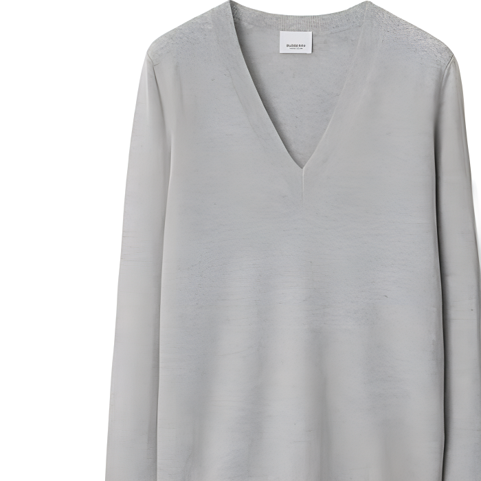 Lookbook (W) Burberry FW24 灰色V領羊絨毛衣附Logo. 80991551